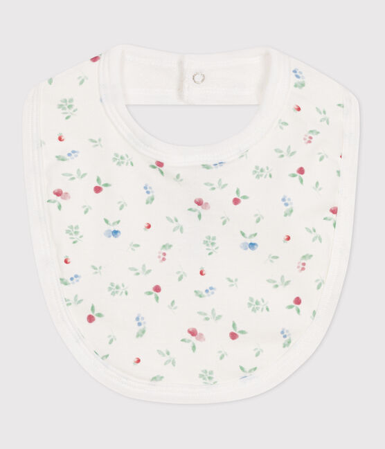 Newborn's printed cotton bib MARSHMALLOW white/MULTICO white