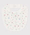 Newborn's printed cotton bib MARSHMALLOW white/MULTICO white