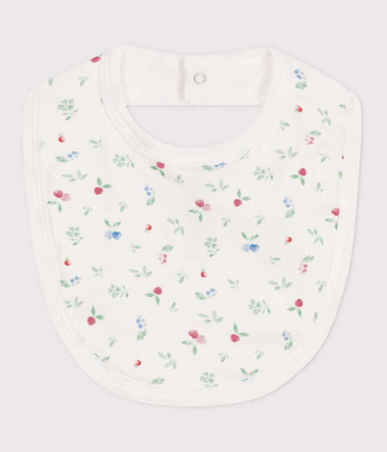 Newborn's printed cotton bib white/multicolor