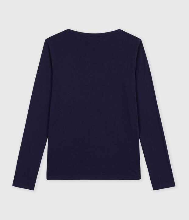 Women's sailor collared cotton T-shirt with long sleeves SMOKING