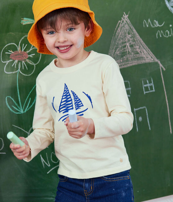 Children's unisex long-sleeved cotton T-shirt AVALANCHE white/MULTICO