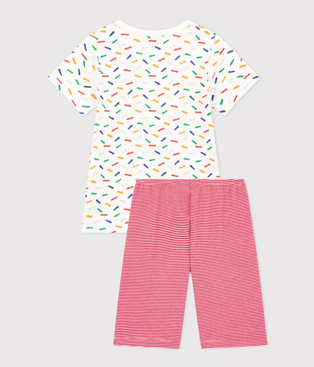 Children's Short Cotton Pyjamas white/multicolor