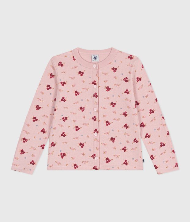 Children's printed cotton cardigan pink/multicolor