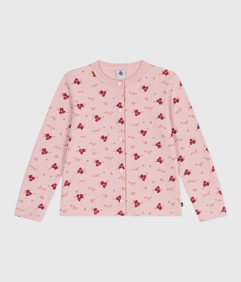 Children's printed cotton cardigan pink/multicolor
