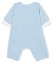 Babies' Long Jumpsuit in Quilted Tube Knit ACIER blue/MARSHMALLOW CN white