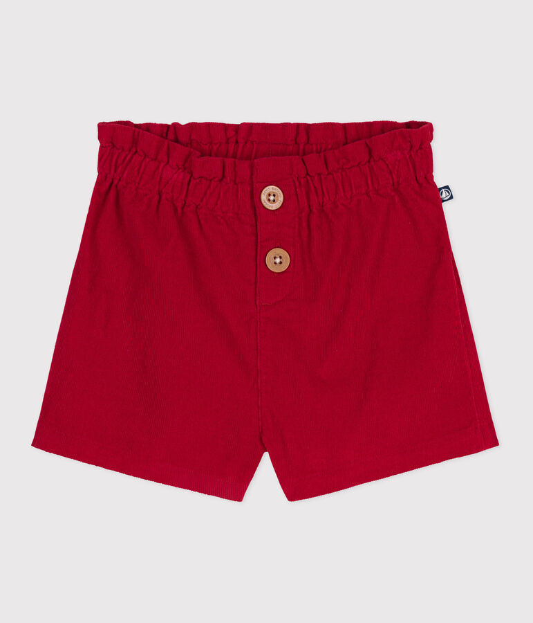 Babies' plain corduroy shorts red