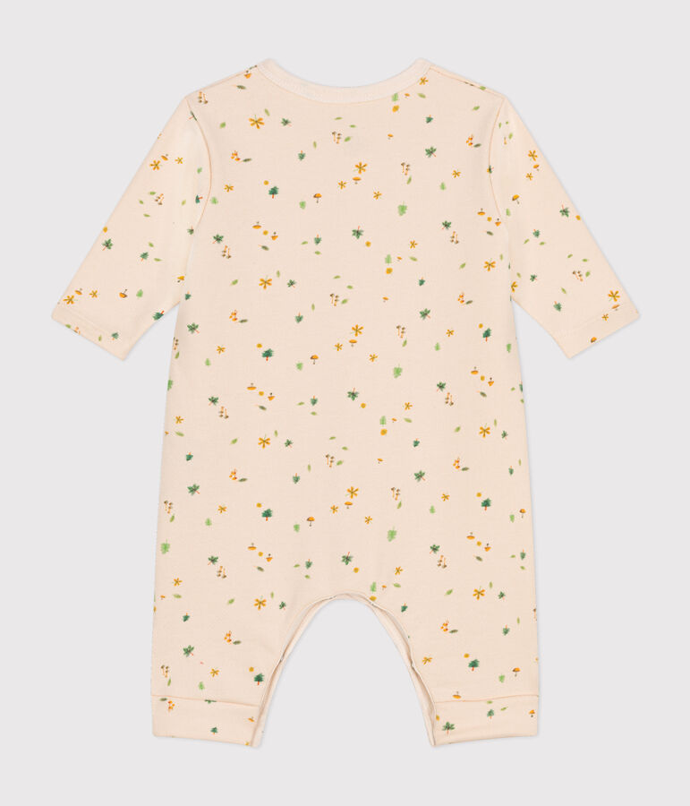 Babies' fleece jumpsuit Ecru/multicolor