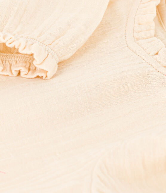 Babies' Long-Sleeved Cotton Gauze Blouse AVALANCHE Ecru