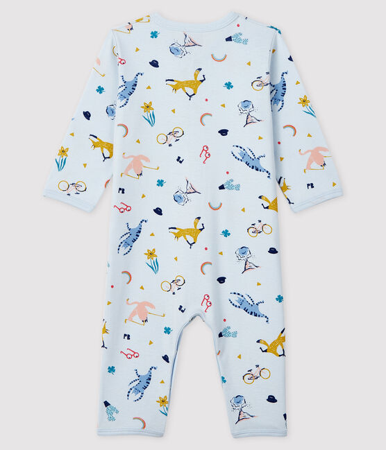 Baby Boys' Blue Animal Print Ribbed Sleepsuit FRAICHEUR blue/MULTICO white