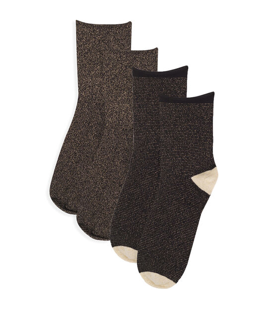 Women's Mid-High Socks Set NOIR black/OR yellow