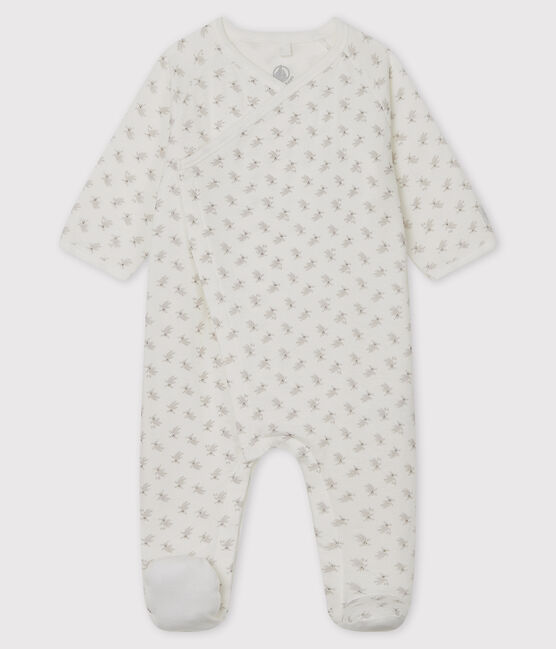 Babies' Bunny Tube Knit Sleepsuit MARSHMALLOW white/MULTICO white