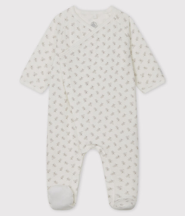 Babies' Bunny Tube Knit Sleepsuit white/multicolor