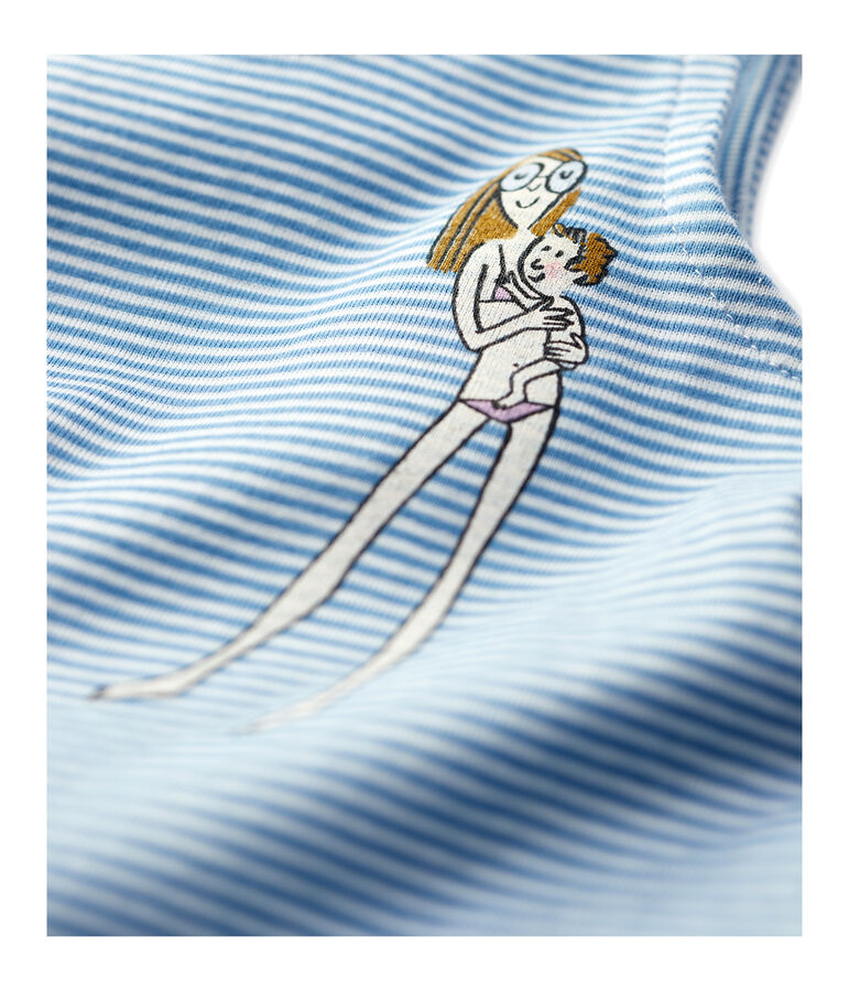 Babies' Organic Cotton Dress blue/white