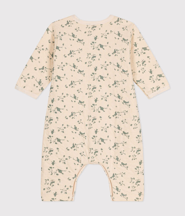 Babies' Quilted Tube Knit Jumpsuit Ecru/green