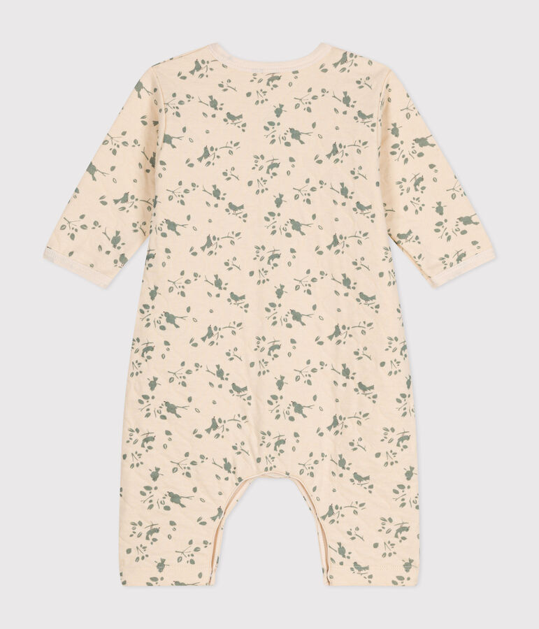Babies' Quilted Tube Knit Jumpsuit Ecru/green