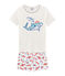 Boys' Ribbed Short Pyjamas MARSHMALLOW white/MULTICO white