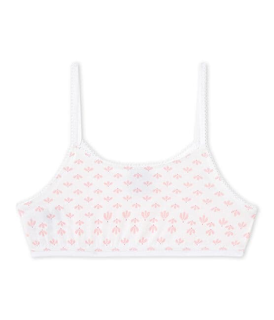 Girl's print bra ECUME white/VENUS pink/MULTICO