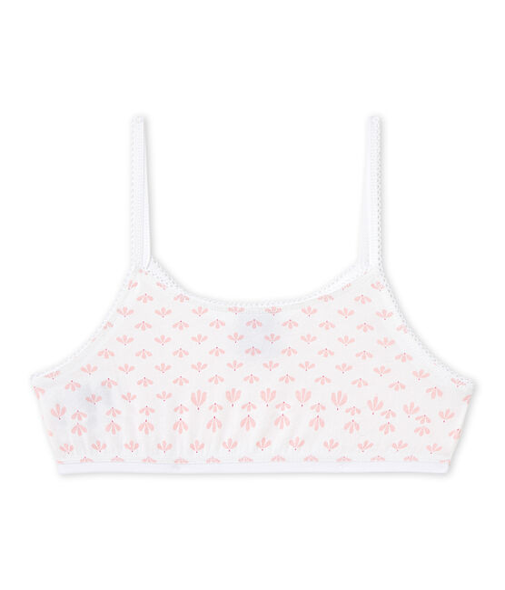 Girl's print bra ECUME white/VENUS pink/MULTICO