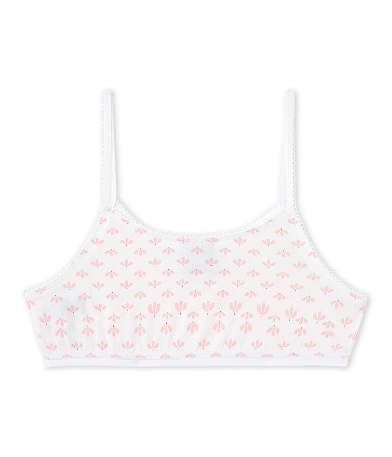 Girl's print bra white/pink/multicolor
