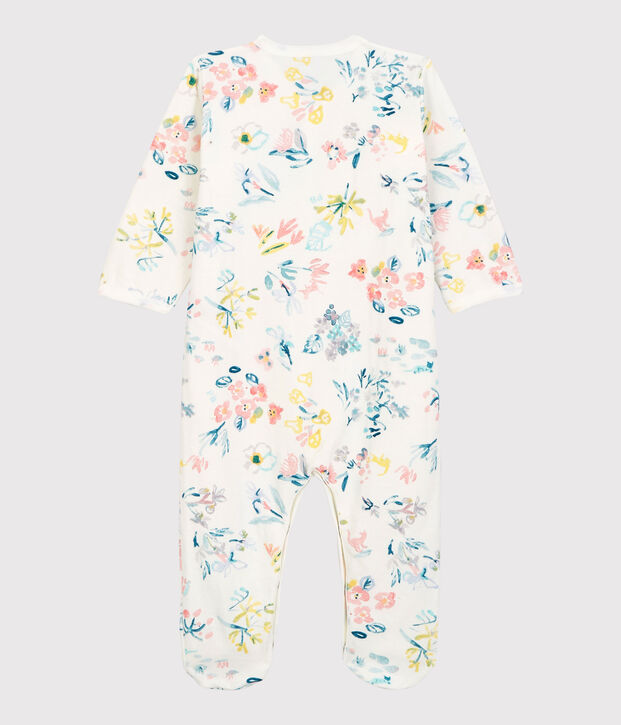 Baby Girls' Floral Tube Knit Sleepsuit white/multicolor