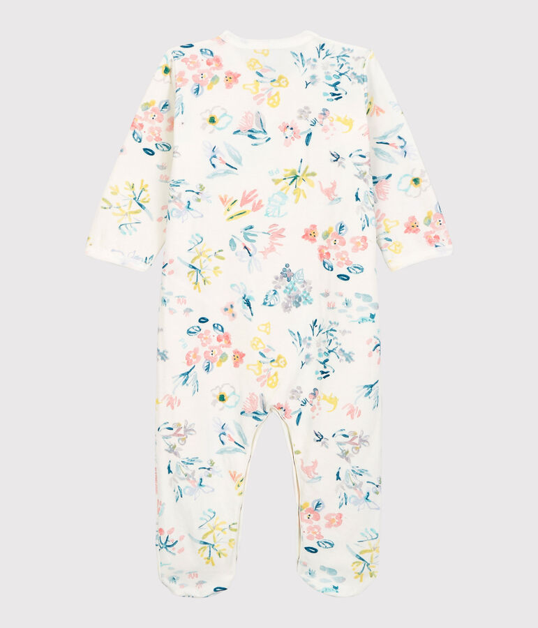 Baby Girls' Floral Tube Knit Sleepsuit white/multicolor