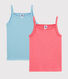 Girls' Colourful Openwork Organic Cotton Strappy Tops - 2-Pack
