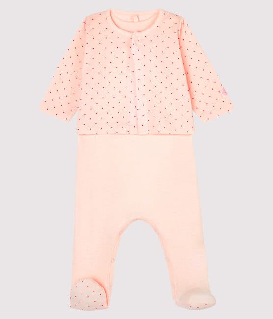 Babies' Ribbed Clothing - 2-Piece Set FLEUR pink/GEISHA pink