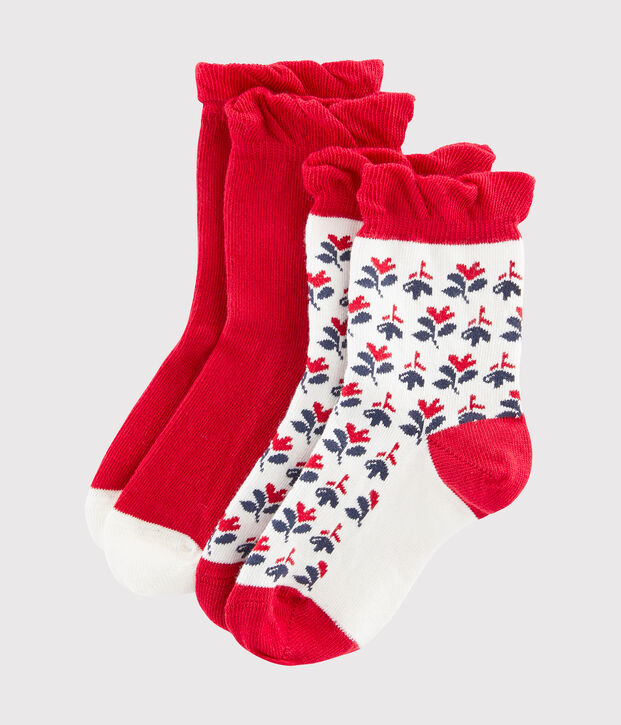 Pack of 2 Pairs of Girls' Socks multicolor