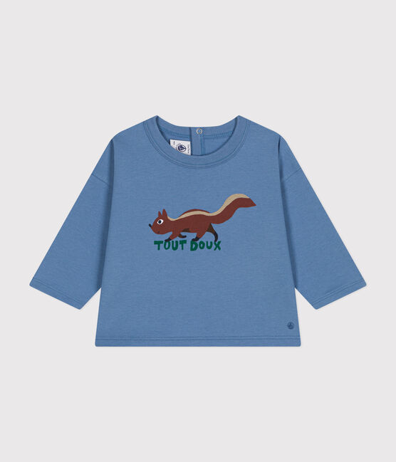 Babies' long sleeved T-shirt in fine jersey BEACH blue