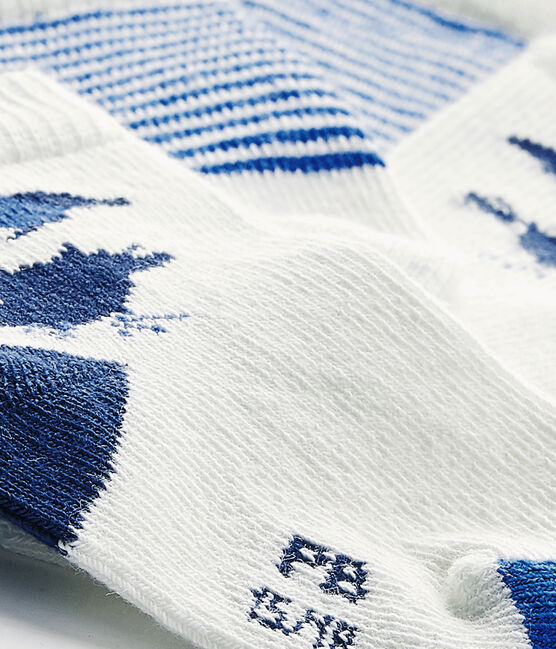 Set of 2 pairs of baby boy's socks . white