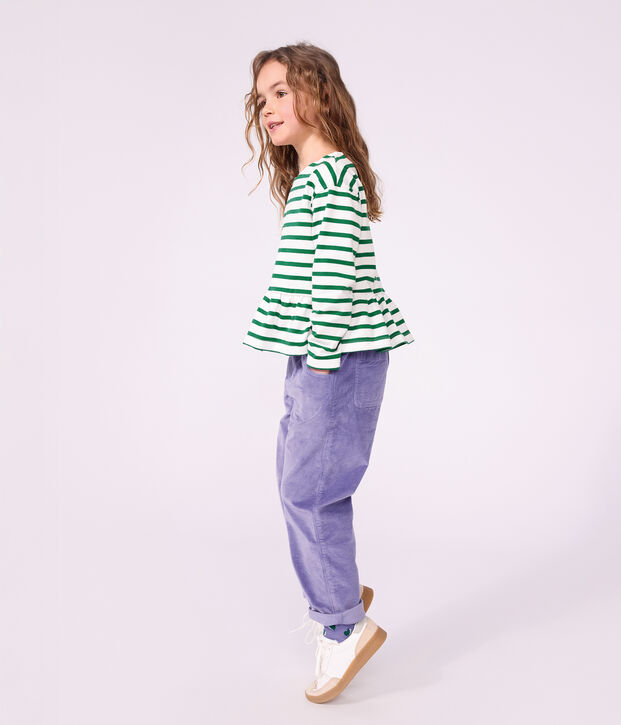 Children's cotton Breton top green/green