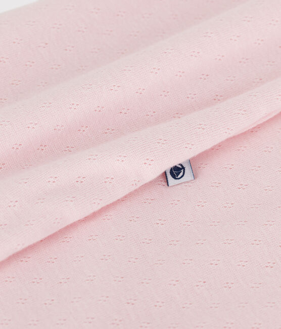 Baby sleeping bag in plain cotton TOG 0.5 FLEUR pink