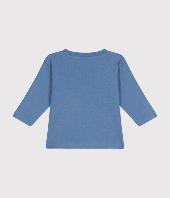 Babies' long-sleeved cotton T-Shirt BEACH blue