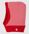 Babies' Striped Balaclava TERKUIT red/MARSHMALLOW white