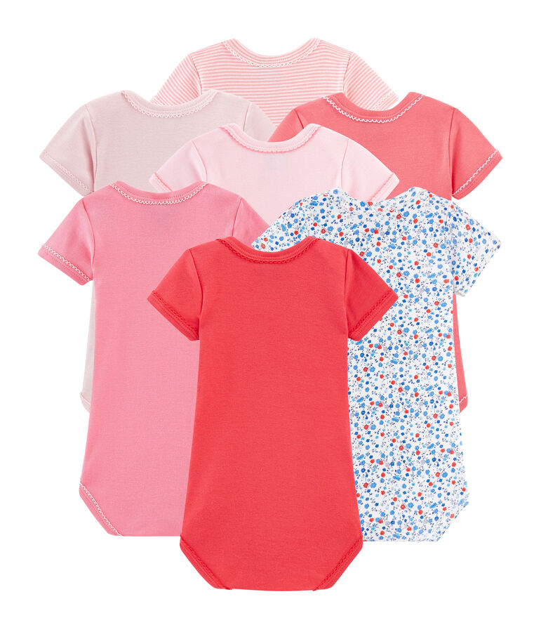 Surprise pack of 7 short-sleeved bodysuits for baby girls multicolor