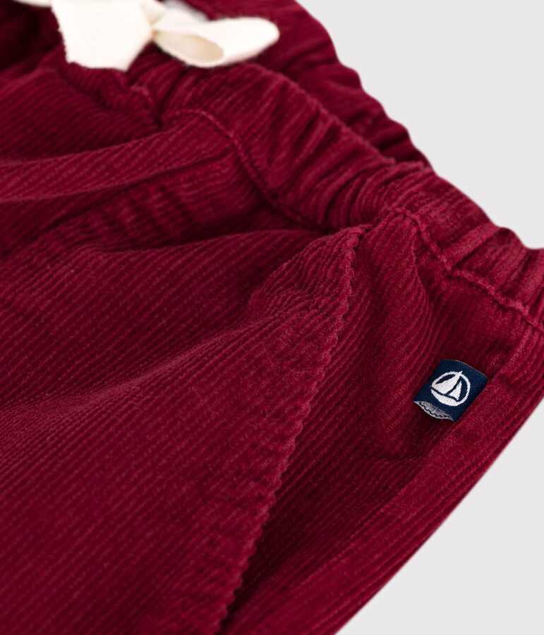 Babies' plain corduroy trousers red