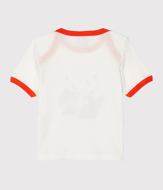 Short-sleeved T-shirt for baby boys MARSHMALLOW white