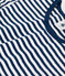 Girls' Striped Cotton T-Shirt MEDIEVAL blue/MARSHMALLOW white