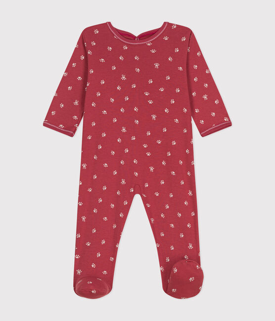 Babies' long-sleeved cotton pyjamas PAPI pink/PANACOTTA beige