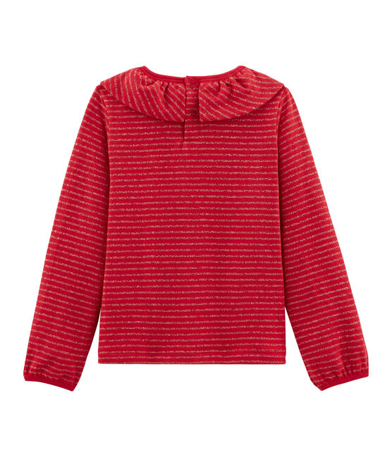 Girls' Long-Sleeved T-shirt TERKUIT red/OR yellow