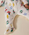 Babies' brushed fleece Christmas bauble print pyjamas MARSHMALLOW white/MULTICO white