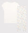 Girls' Sleeveless Cotton Pyjamas MARSHMALLOW white/MULTICO white