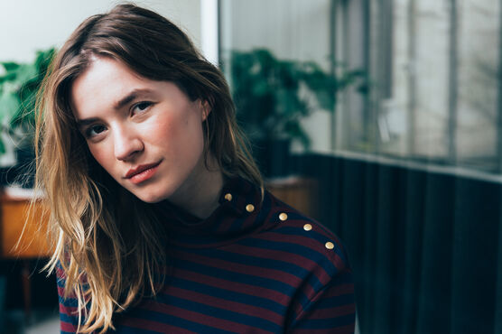 women's plain polo neck SMOKING blue/OGRE red