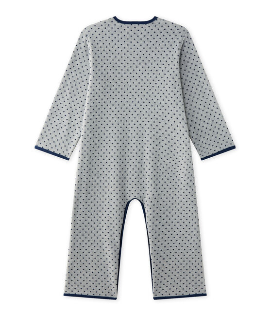 Boy's warm fleece coveralls SUBWAY grey/MEDIEVAL blue