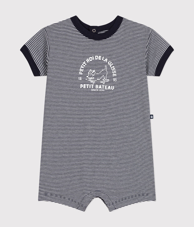 Babies' Jersey Playsuit blue/white
