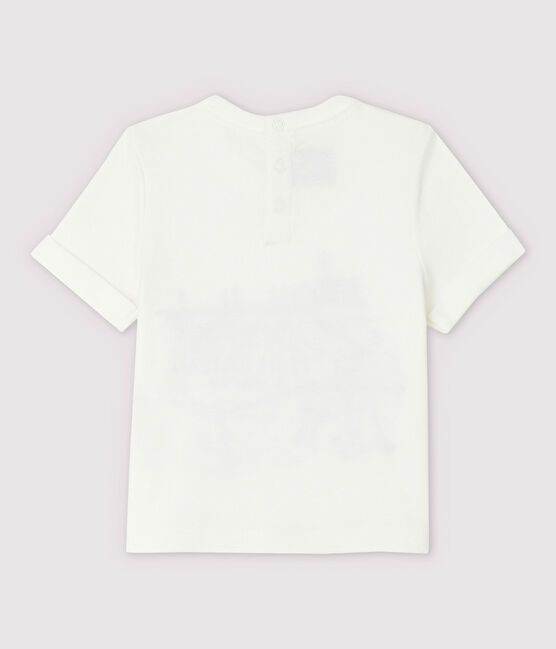 Baby Boys' Short-Sleeved Cotton T-Shirt MARSHMALLOW white