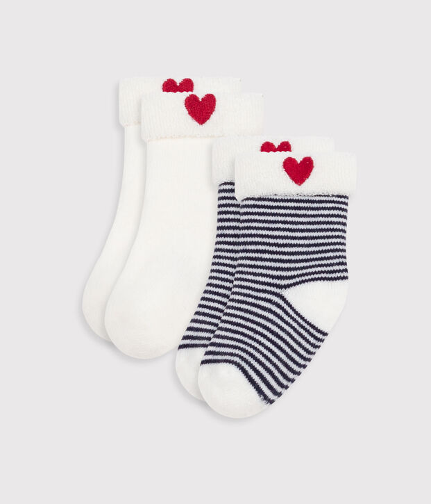 Pack of babies' embroidered cotton socks multicolor