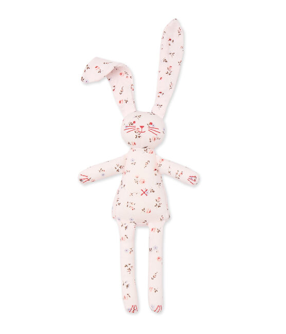 Doudou lapin bébé mixte imprimé VIENNE pink/MULTICO white
