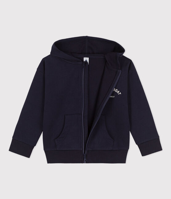 Boys' Zip-Up Hoodie Petit Boat SMOKING blue