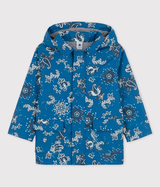 CHILDREN'S UNISEX ICONIC RECYCLED RAINCOAT BRASIER blue/MULTICO white